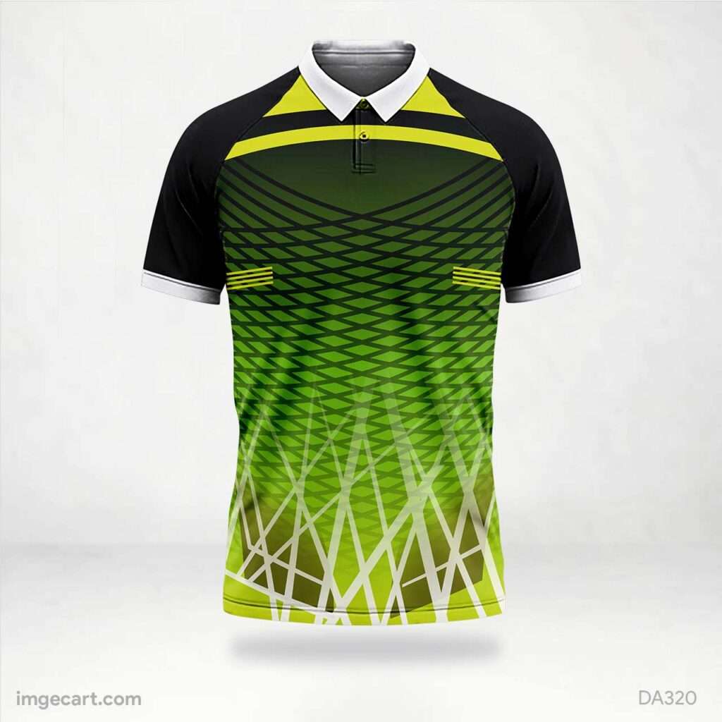 E-sports Jersey Design black and green with yellow pattern - imgecart