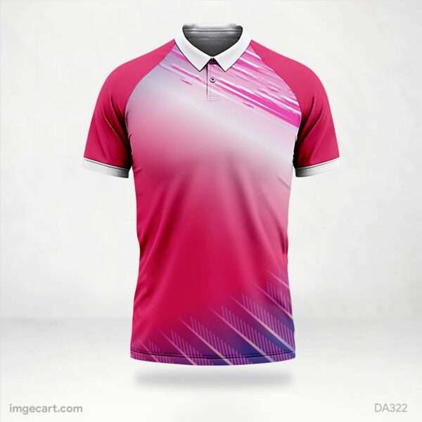 Cricket Jersey Design pink with purple and white - imgecart