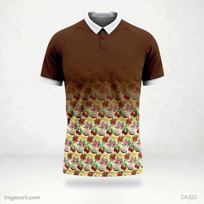 Cricket jersey brown with pattern