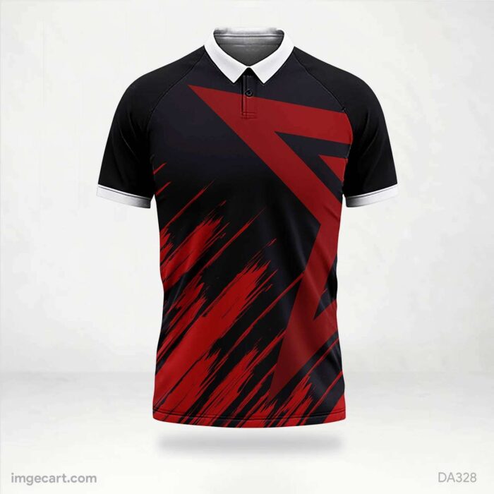 Football Jersey Design Black with red Pattern