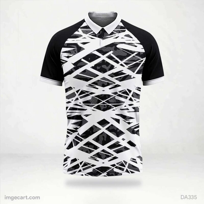 Football Jersey Design Black with White Pattern