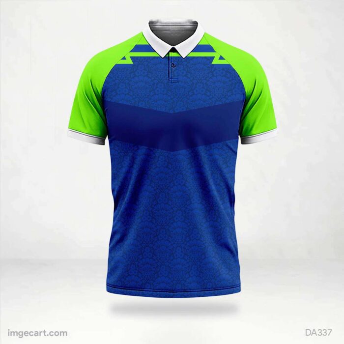 Cricket jersey design blue with Neon