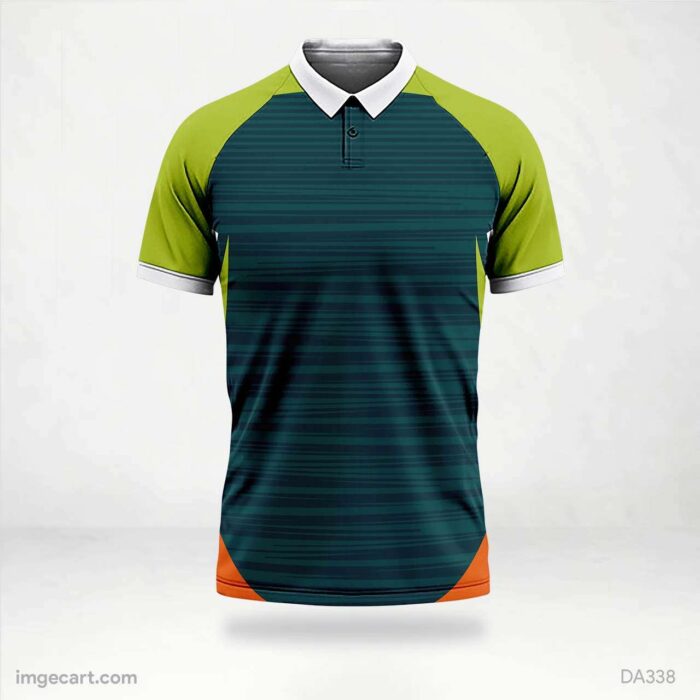 Cricket jersey design Green with Orange