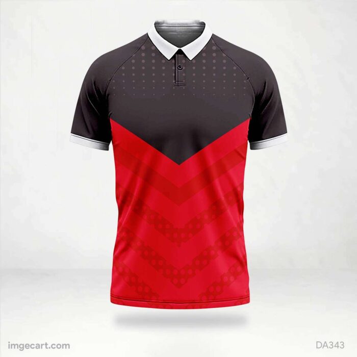 Volleyball Jersey Design Red with Grey