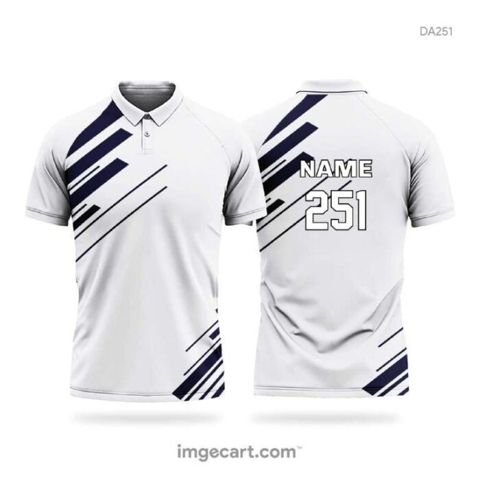 Cricket Jersey Design white with blue pattern