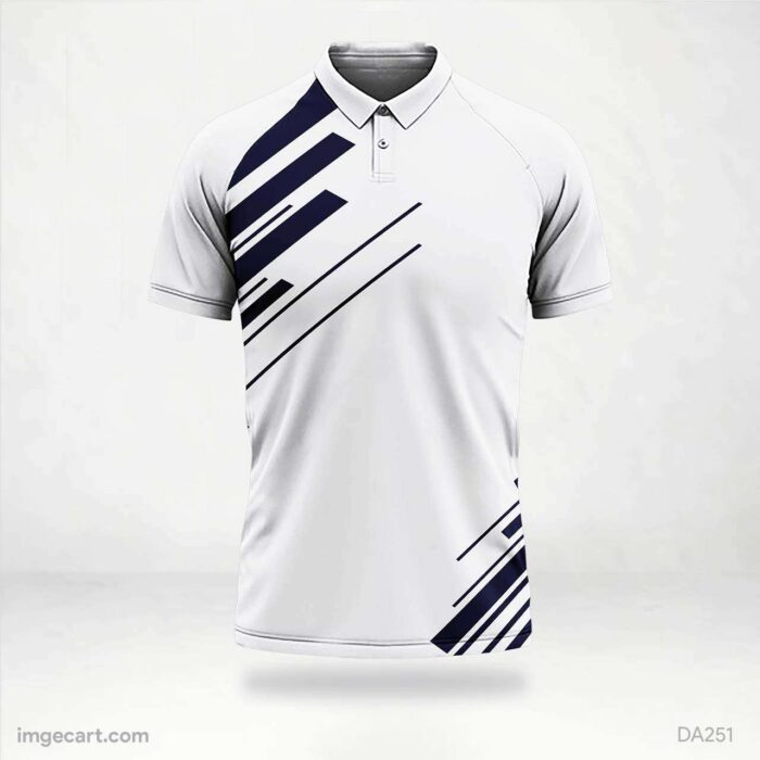 Cricket Jersey Design white with blue pattern