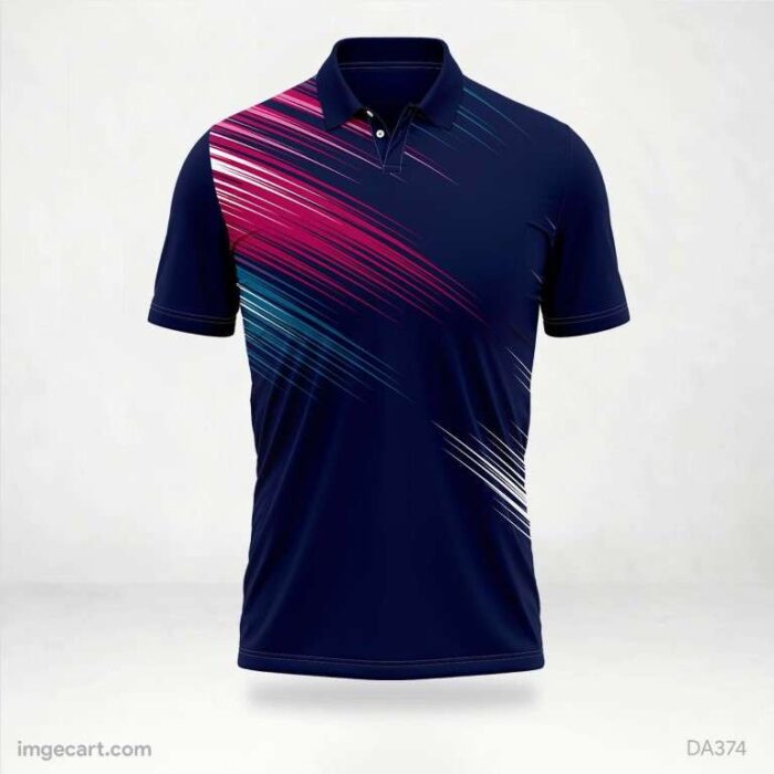 Cricket Jersey Design in Navy Blue and pink