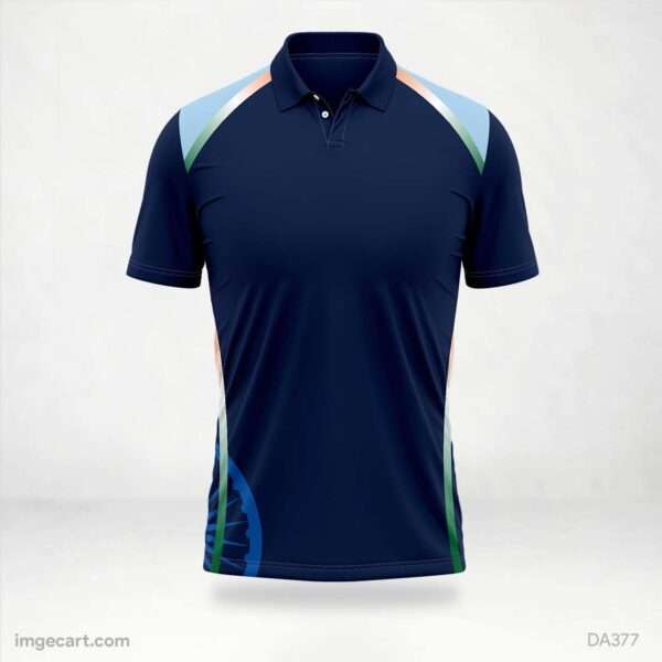 Cricket Jersey Design Blue and Indian flag theme - imgecart