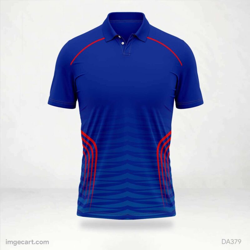 Cricket Jersey Design in Navy Blue and red