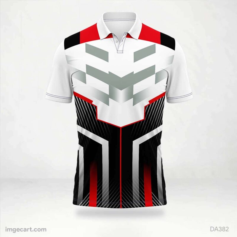 E-sports Jersey Design Black white and Red