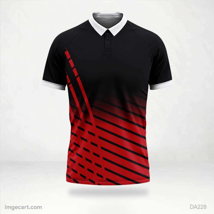 Cricket Jersey Design Black with red