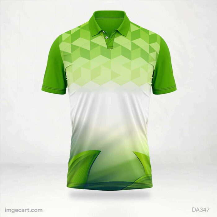 Cricket jersey design Green with White Gradient