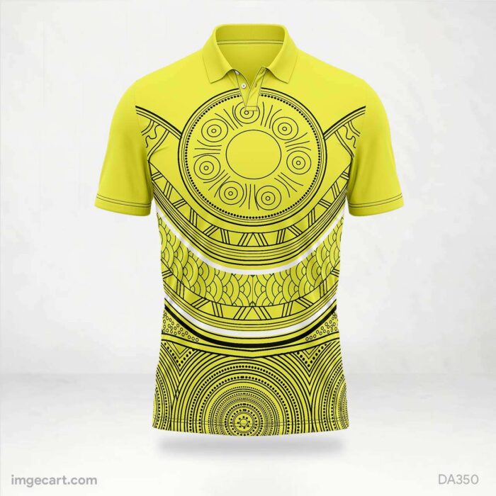 Cricket jersey yellow with mandala art