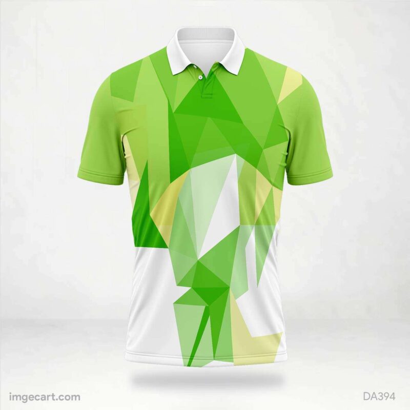 Sports Jersey Design Green Triangle Pattern