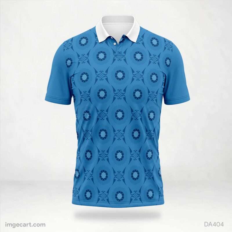 Blue Pattern Cricket Jersey Design