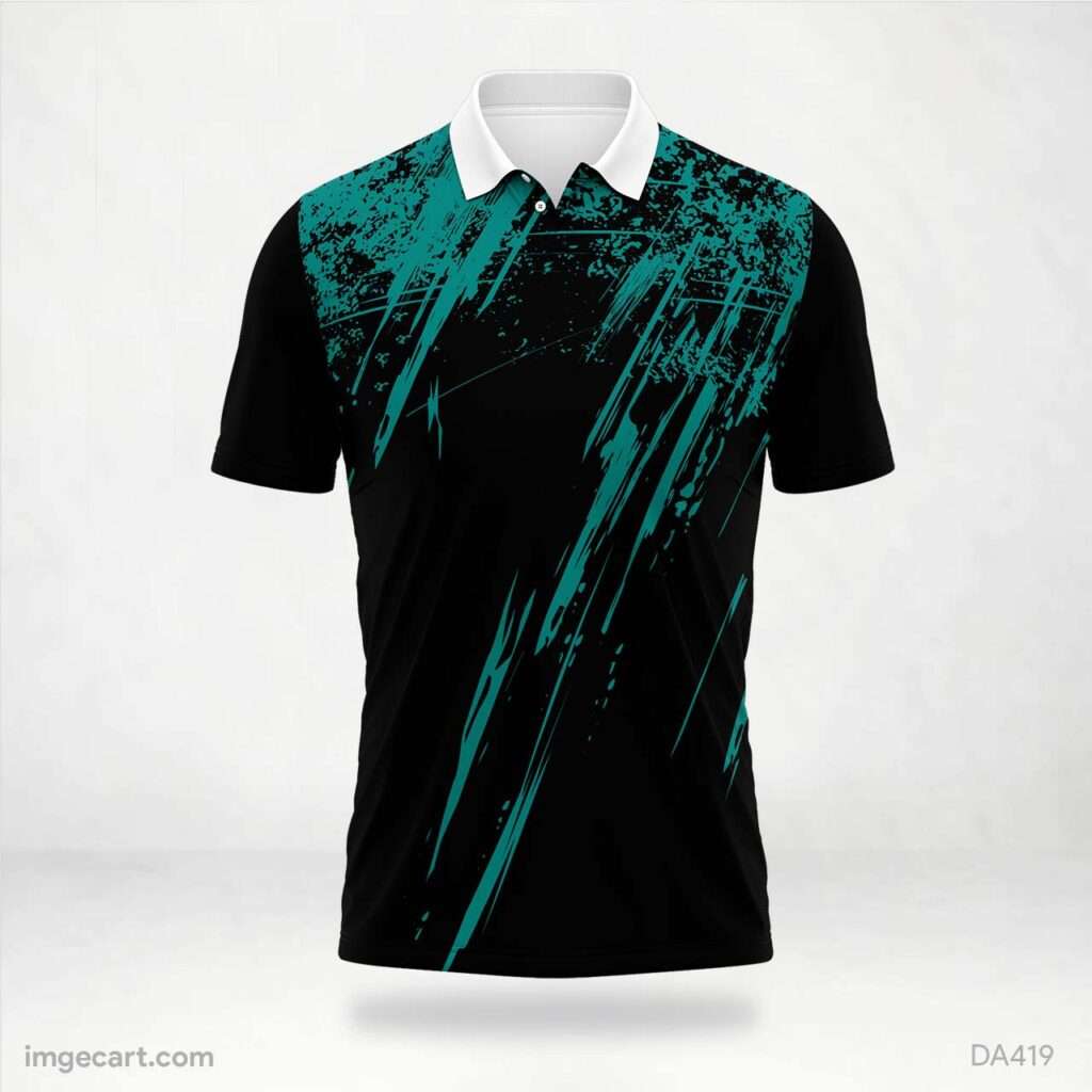 Black with Teal Jersey Design - imgecart