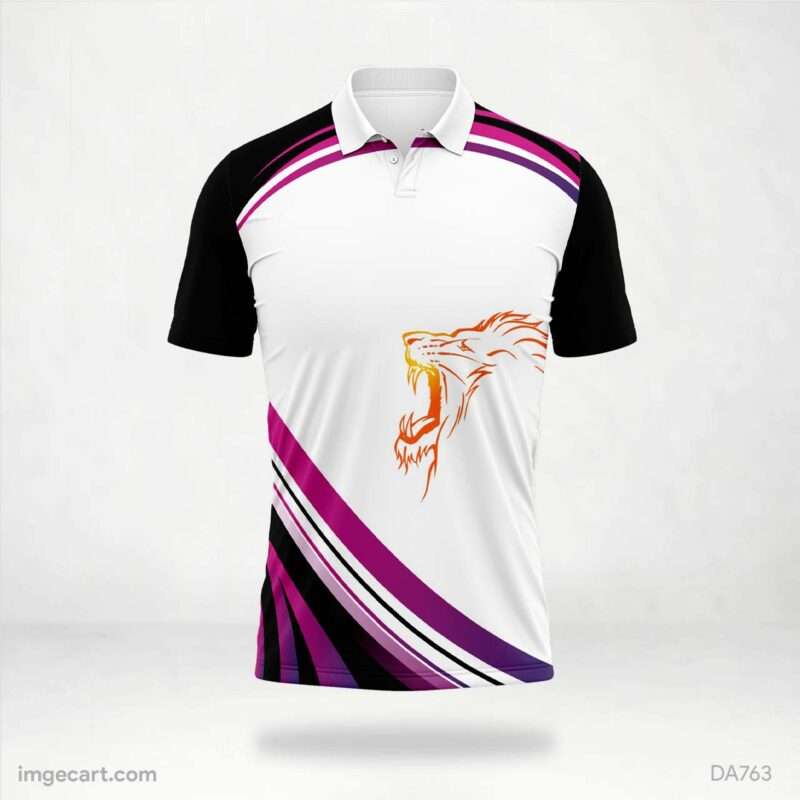 White and Orange Lion Sublimation Design