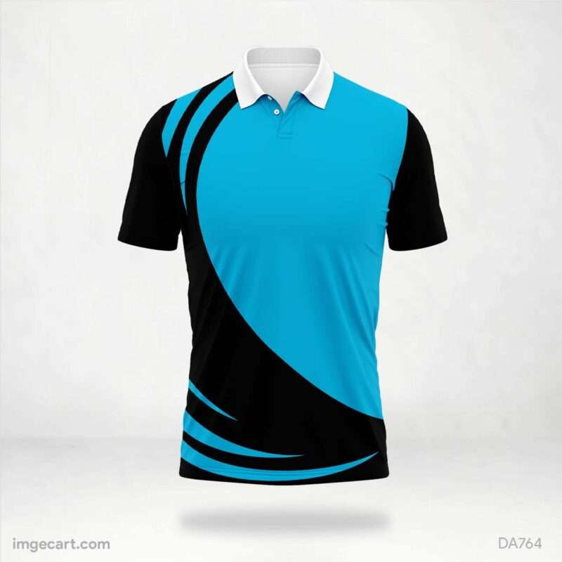 Blue and Black Curve Design