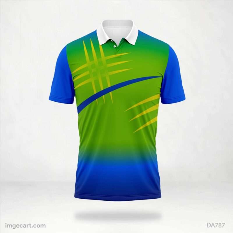 Blue and Green Abstract Jersey