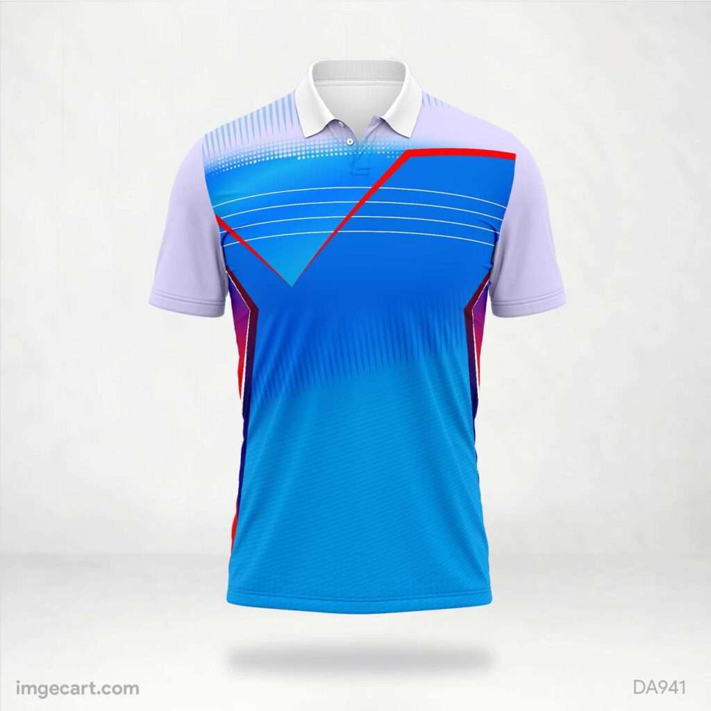 Blue and Red Line Cricket Jersey Design - imgecart