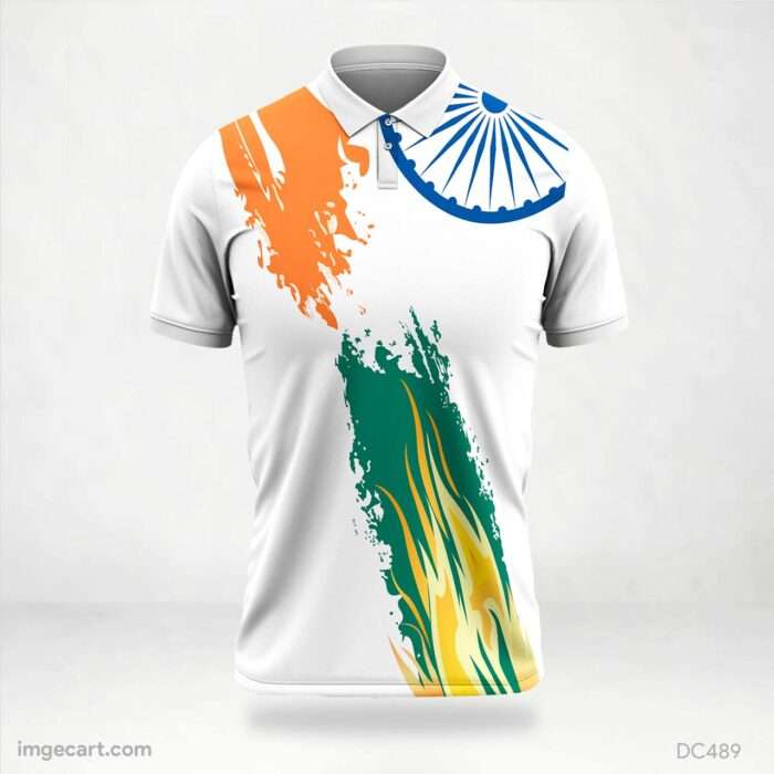 White and Yellow India Jersey Design