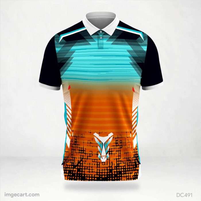 Blue and Orange Black Jersey Design