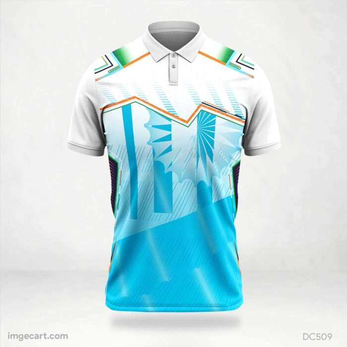 Blue and White India Jersey Design