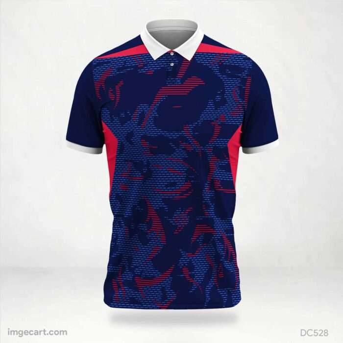 Red and Dark Blue Jersey Design