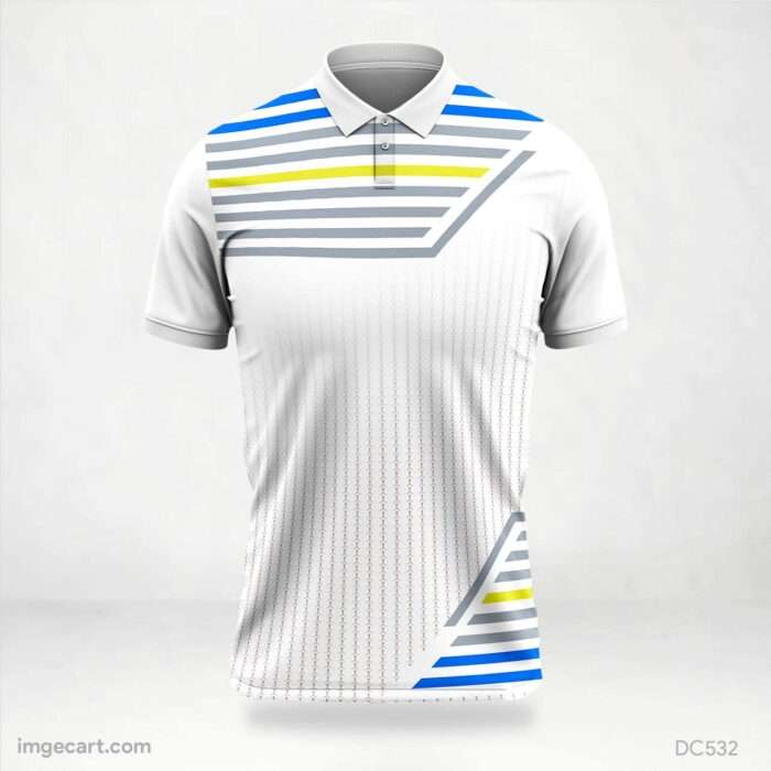 White and Blue Yellow Jersey Design