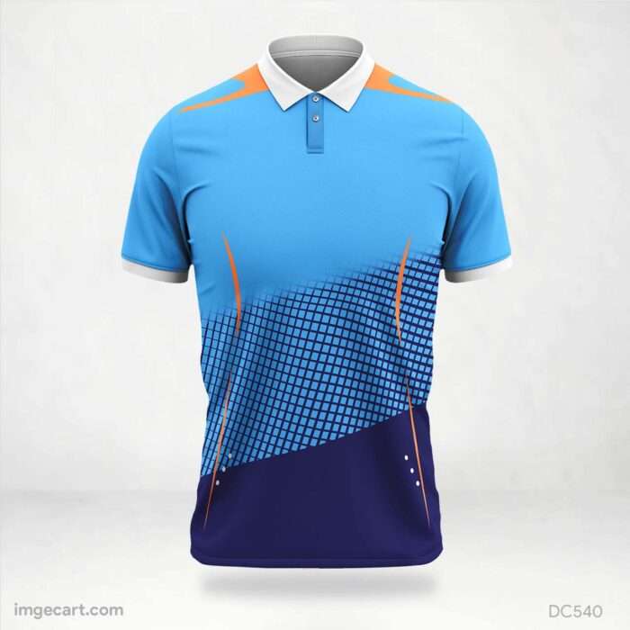 Dark Blue and Blue India Jersey Design