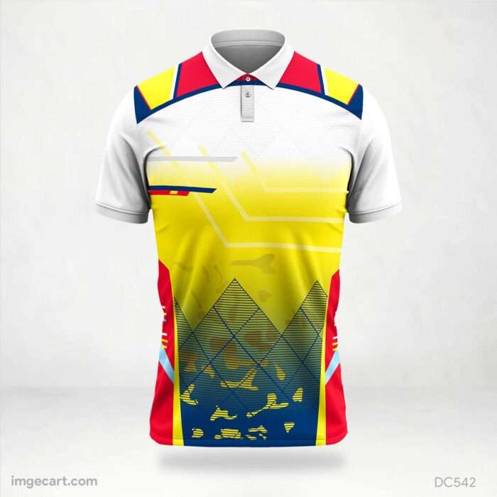 Dark Blue and Yellow Red Jersey Design