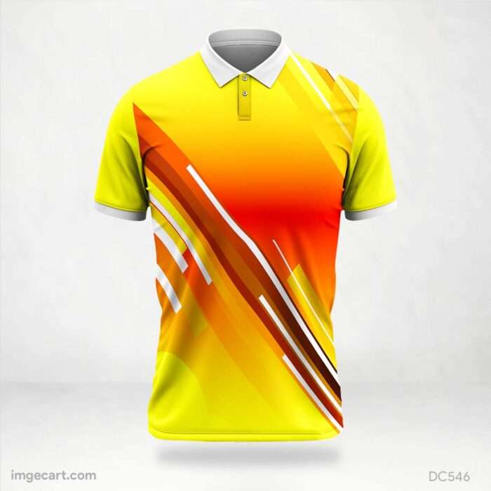 Yellow and Orange Red Jersey Design