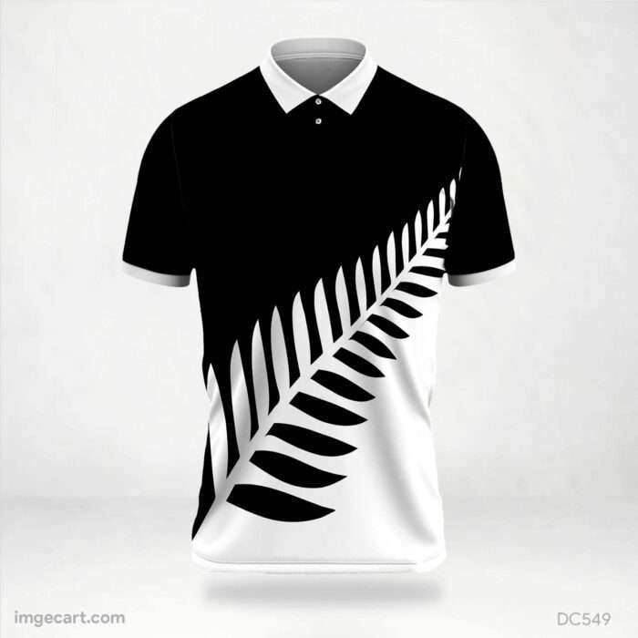 Black and White Leaf Jersey Design