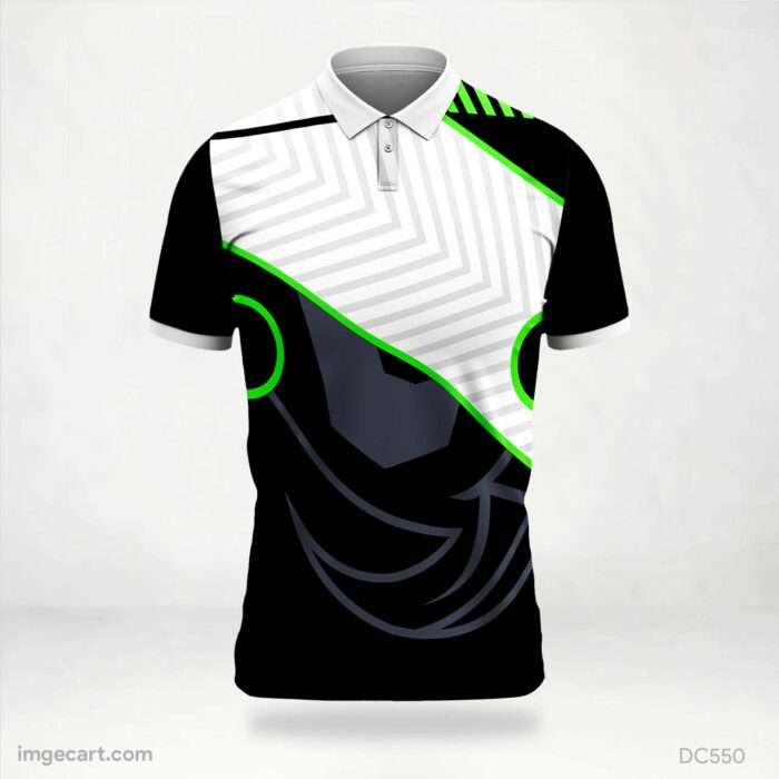 Black and White Green Jersey Design