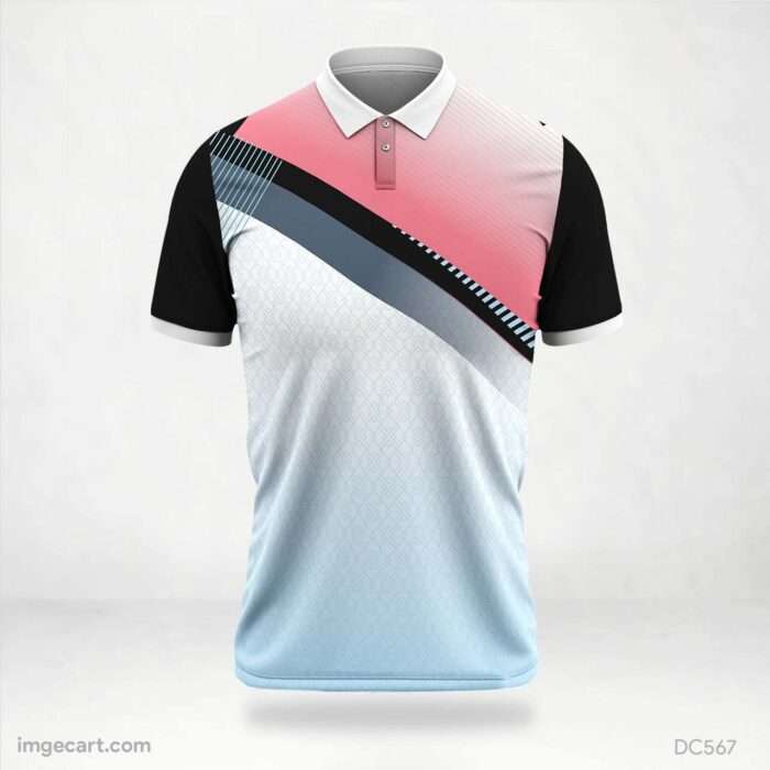 Pink and Blue White Jersey Design