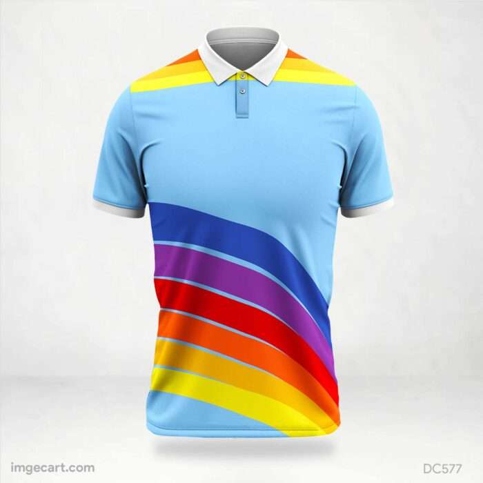 Blue and Yellow Red Multicolor Jersey Design