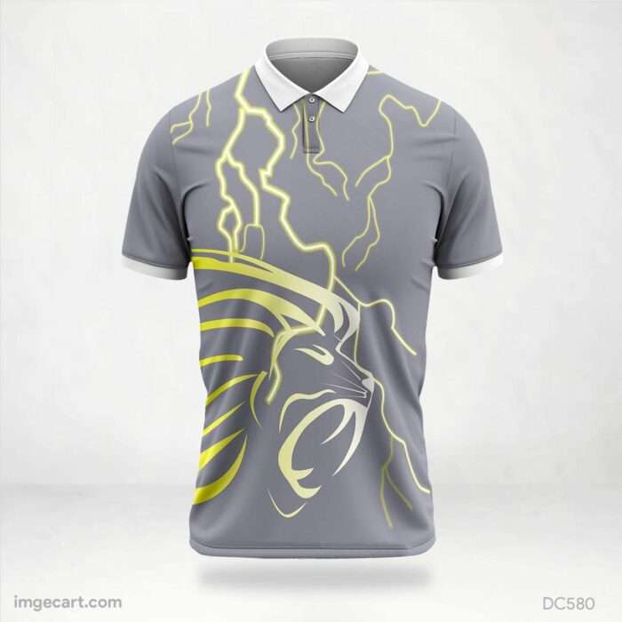 Grey and Yellow Lion Jersey Design