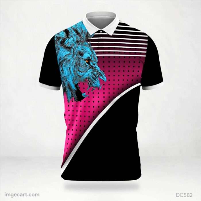 Pink and Black Lion Jersey Design