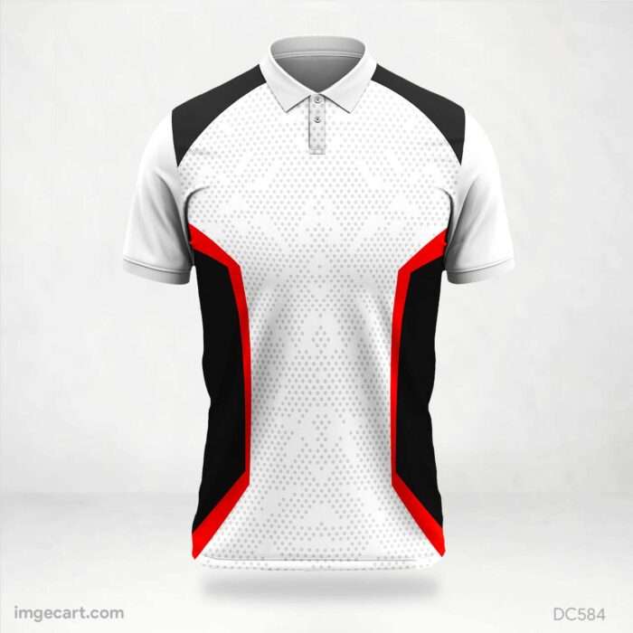 White and Black Red Jersey Design