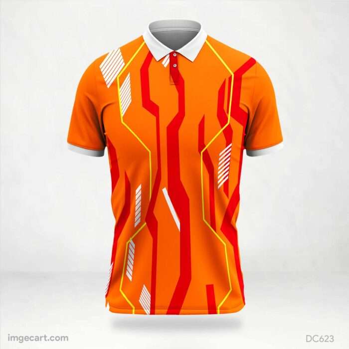 Orange and Red White Jersey Design