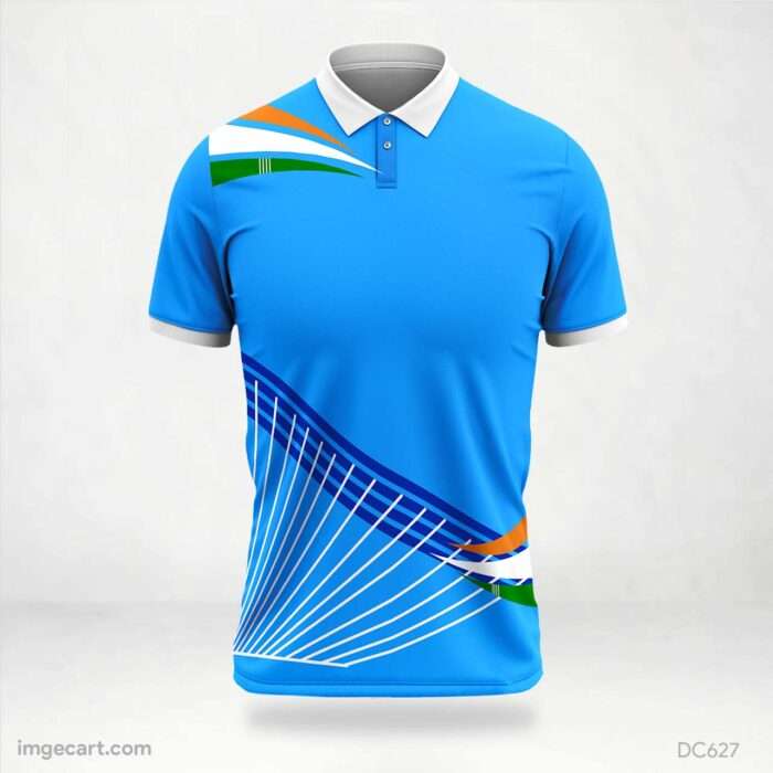 Blue and White India Jersey Design