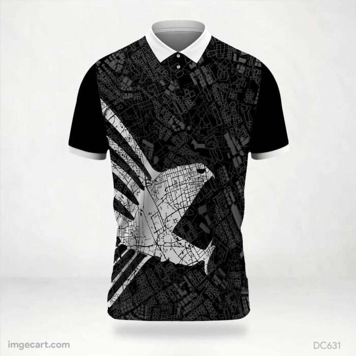 Black and Grey Eagle Jersey Design