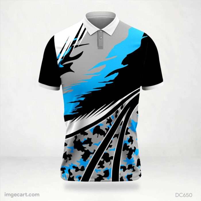 Blue and Black White Jersey Design