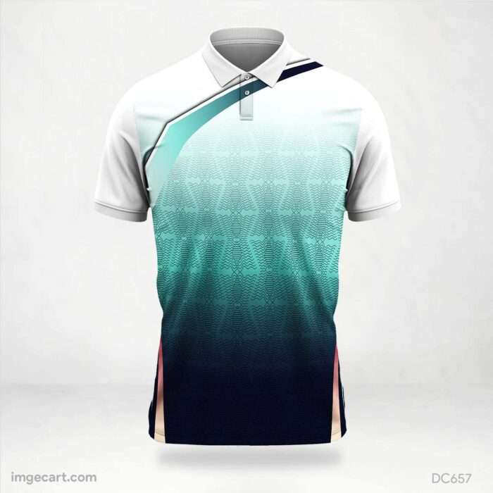 Dark Blue and Green White Jersey Design