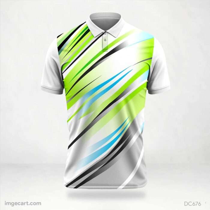 Blue and Green White Jersey Design