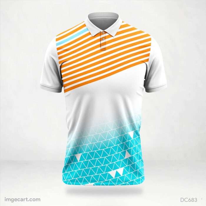 White and Blue Orange Jersey Design