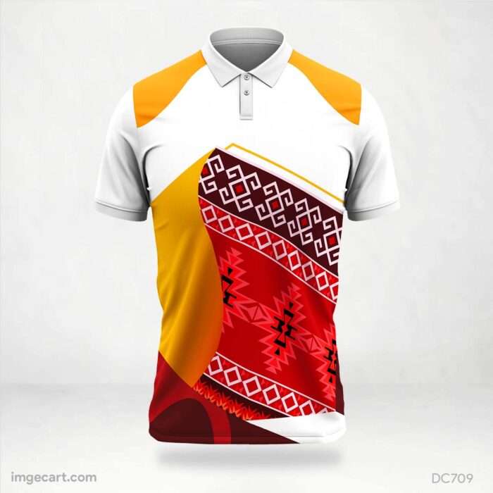 White and Red Yellow Jersey Design