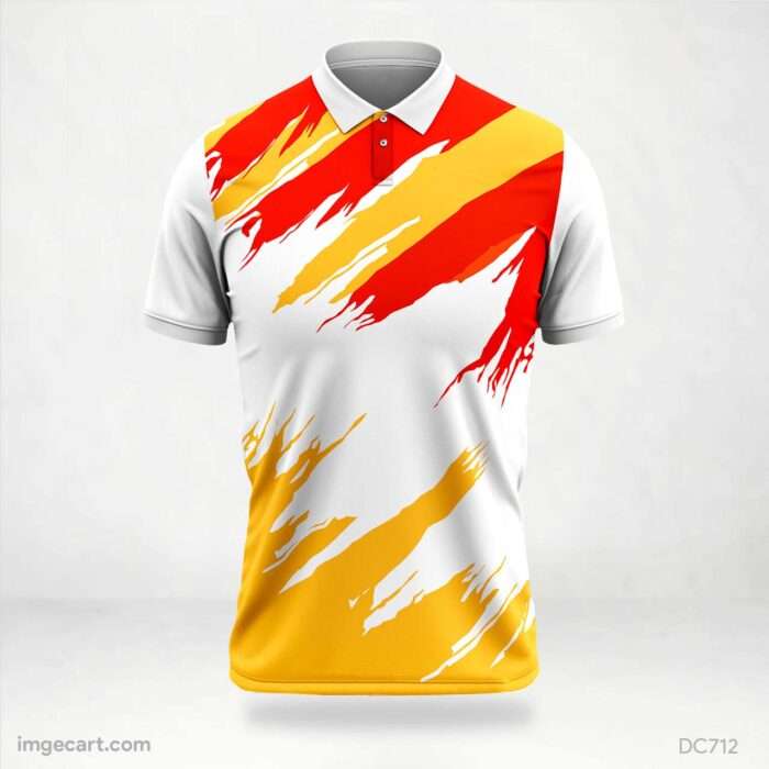 White and Red Yellow Jersey Design