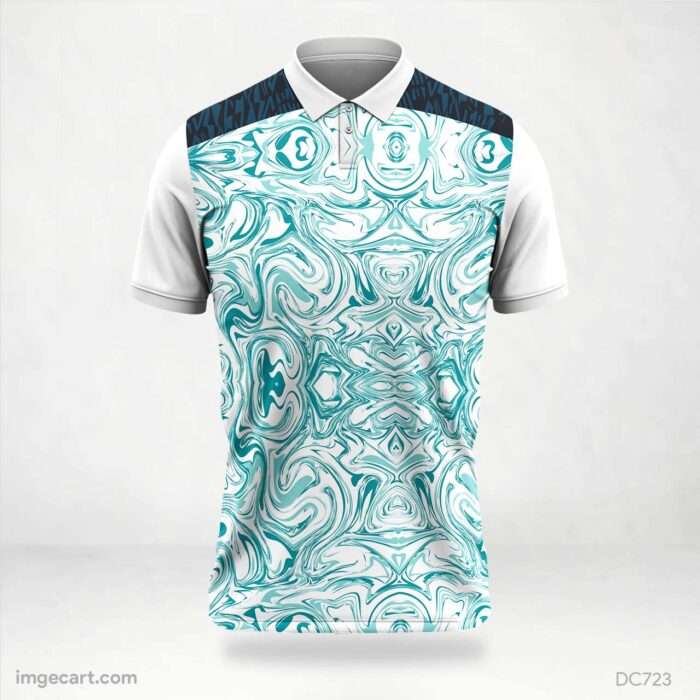 White and Green Pattern Jersey Design