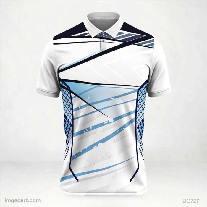 White and Blue Jersey Design